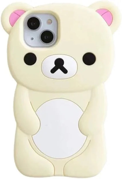 Ultra Thick Soft Silicone Case for Apple Teddy Bear Animal 3D Cartoon Japanese Cute Lovely Adorable Kawaii Kids Girls Women (Brown, for Iphone 11 Pro Max)
