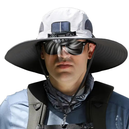 Sunscreen Sun Hat with Solar Fan Outdoor Wide Brim Sun Hat with Fan Upf50 USB Charging Wide Brim Sun Hat for Travel Outdoor