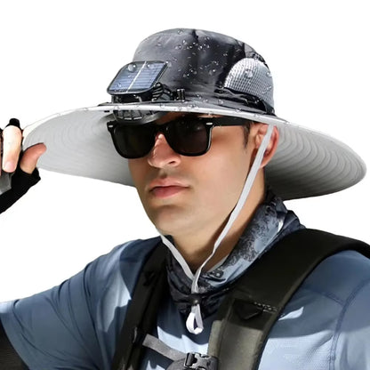 Sunscreen Sun Hat with Solar Fan Outdoor Wide Brim Sun Hat with Fan Upf50 USB Charging Wide Brim Sun Hat for Travel Outdoor