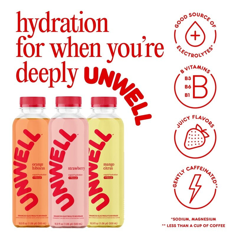 Electrolyte Drink Hydration Focus Strawberry Flavor 12 Pack Natural Energy New