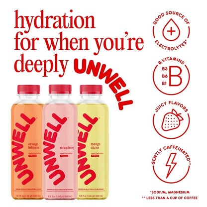 Electrolyte Drink Hydration Focus Strawberry Flavor 12 Pack Natural Energy New