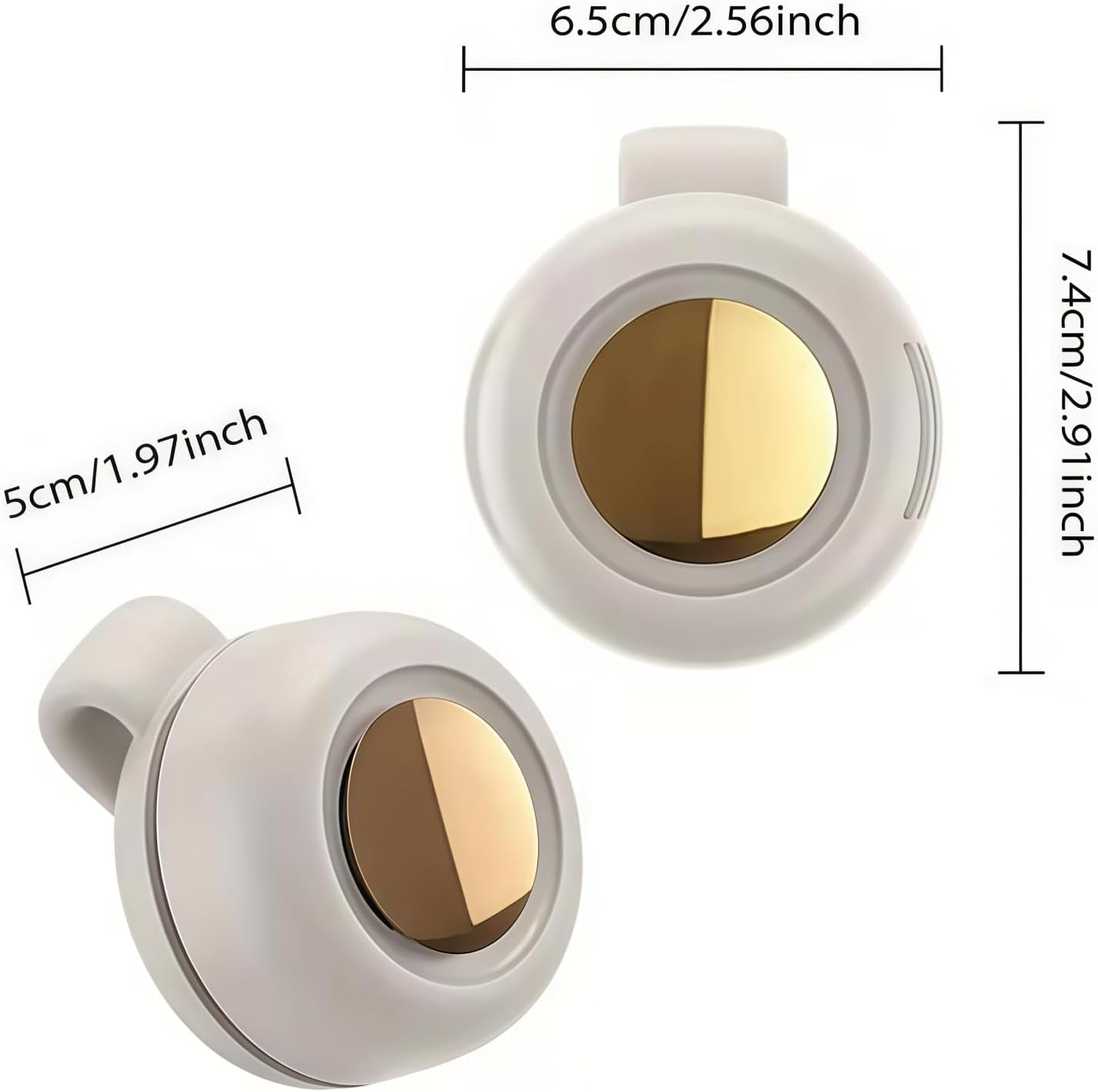 2025 New Portable Silent Mini Bladeless Electric Fan, Mini Bladeless Fan Clip On, 360° Rotatable, 3 Speeds, for Outdoor and Indoor (Beige)