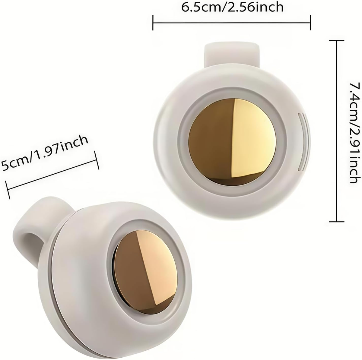 2025 New Portable Silent Mini Bladeless Electric Fan, Mini Bladeless Fan Clip On, 360° Rotatable, 3 Speeds, for Outdoor and Indoor (Beige)
