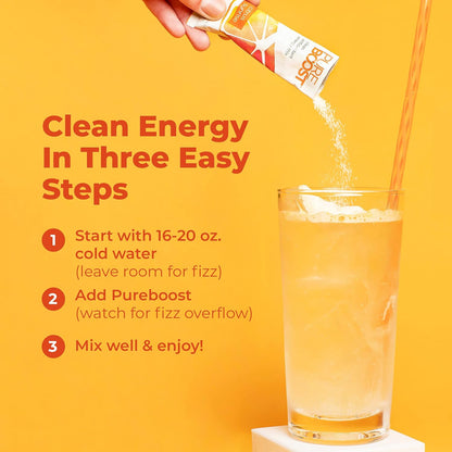 Clean Energy Booster, Refreshing Energy Drink Mix with B12 Vitamins, Electrolytes, Antioxidants, Sugar-Free with No Sucralose (Combo Pack, 30 Count)