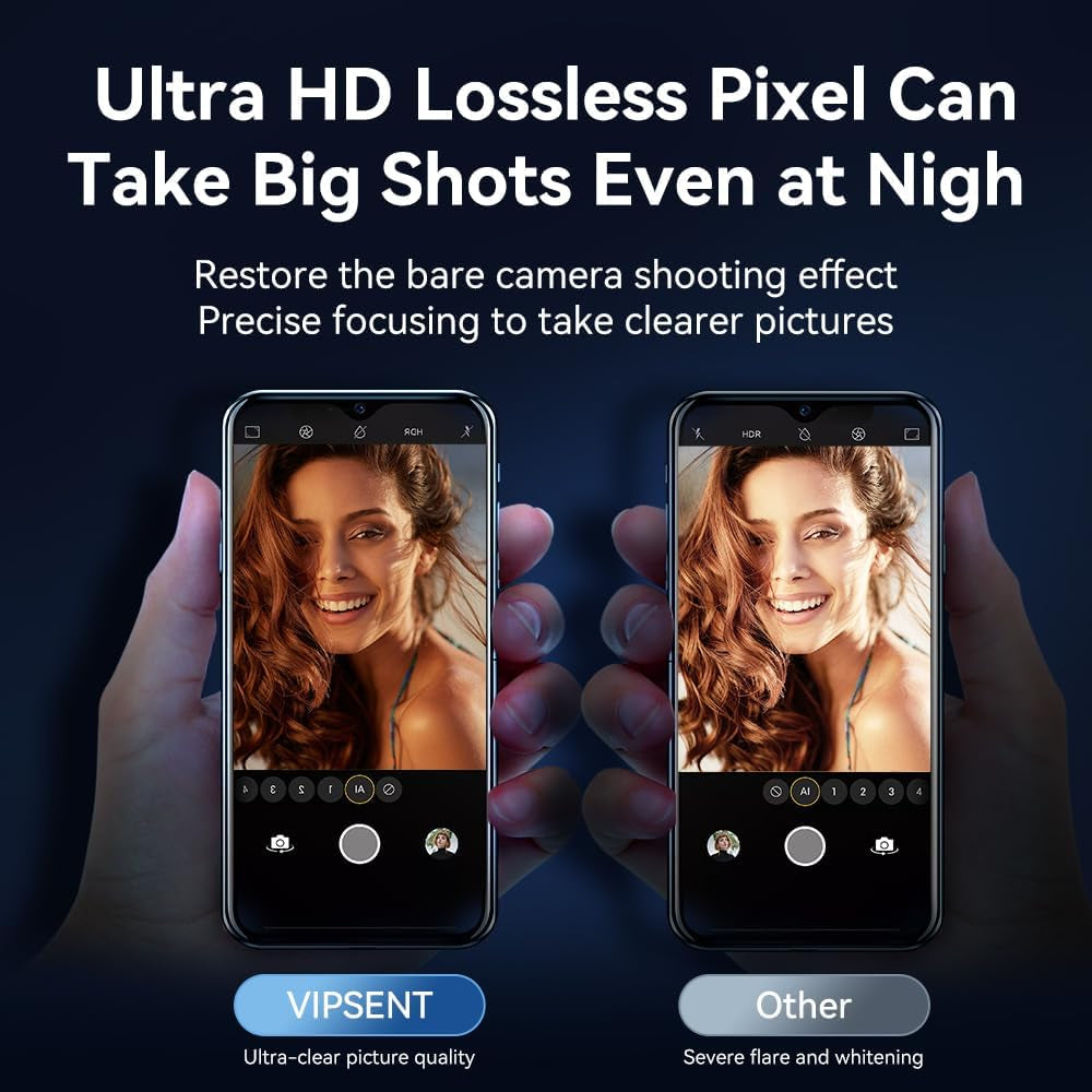 Camera Lens Protector for Iphone 15 / Iphone 14 6.1" ＆ Iphone 15 Plus/Iphone 14 plus 6.7" ,9H Tempered Glass，Ultra HD, Scratch Resistance Easy to Install，Case Friendly，[Does Not Affect Night Shots] 3-Pack