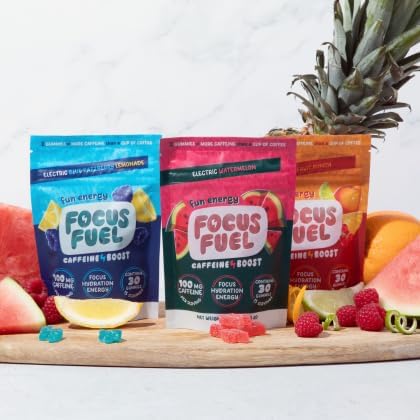 Energy Chews – Trial Size Variety Sample Pack (9 Servings) – 100Mg Caffeine + L-Theanine + B12, Magnesium – Blue Razzberry Lemonade, Watermelon, Fruit Punch – No Crash or Jitters