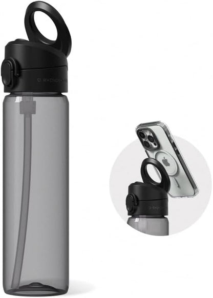 AquaStand Magnetic Bottle 27 oz | Tritan Water Bottle with Straw Lid, Sport Bottle with MagSafe Compatible Handle, Tripod with Adjustable Angles, Leak Proof, Lightweight - Classic Black