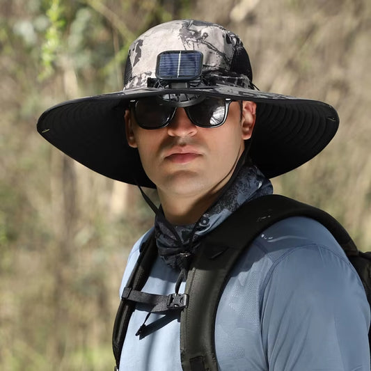 Sunscreen Sun Hat with Solar Fan Outdoor Wide Brim Sun Hat with Fan Upf50 USB Charging Wide Brim Sun Hat for Travel Outdoor