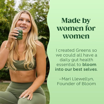 Bloom Nutrition Superfood Greens Powder, Digestive Enzymes with Probiotics and Prebiotics, Gut Health, Bloating Relief for Women, Chlorella, Green Juice Mix with Beet Root Powder, 30 SVG, Berry