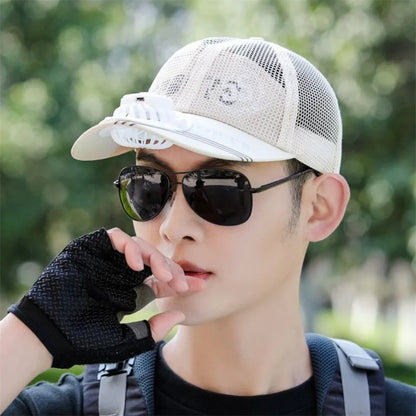 Hat with Fan Adult USB Charging Men'S Fishing Hat Sun Hat Female Summer Outdoor Sun Sun Protection Hat