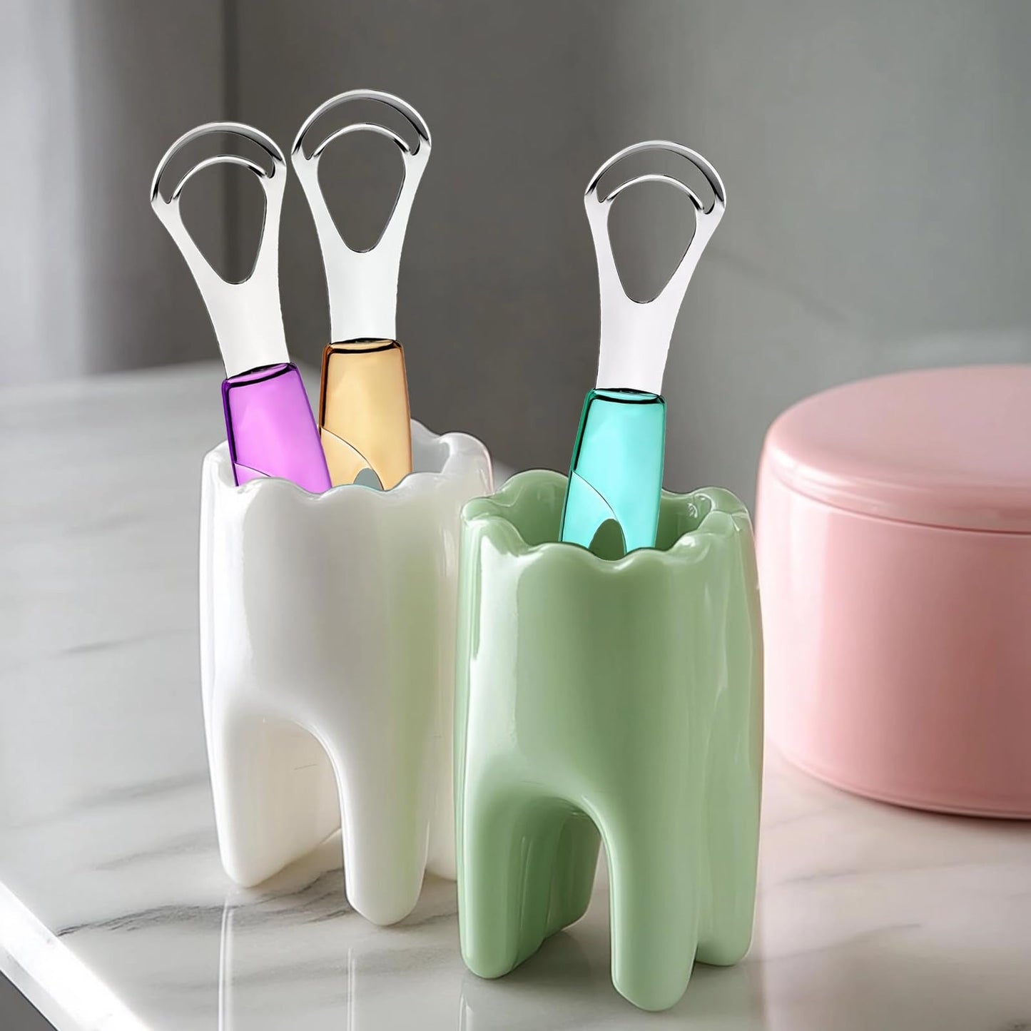 [Australia] - Tongue Cleaner, Tongue Scraper, Tongue Cleanser, Tongue Scraper, Tongue Scraper Cleaner, Helps Fight Bad Breath, Tongue Scrapers (Purple&Blue&Orange) Purple&Blue&Orange 
