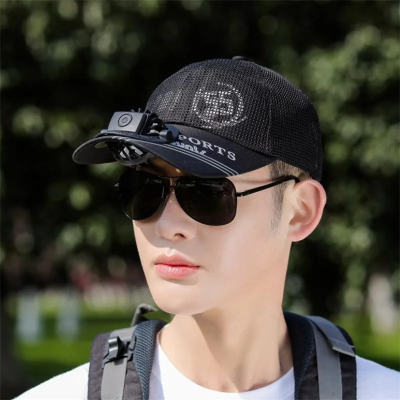 Hat with Fan Adult USB Charging Men'S Fishing Hat Sun Hat Female Summer Outdoor Sun Sun Protection Hat