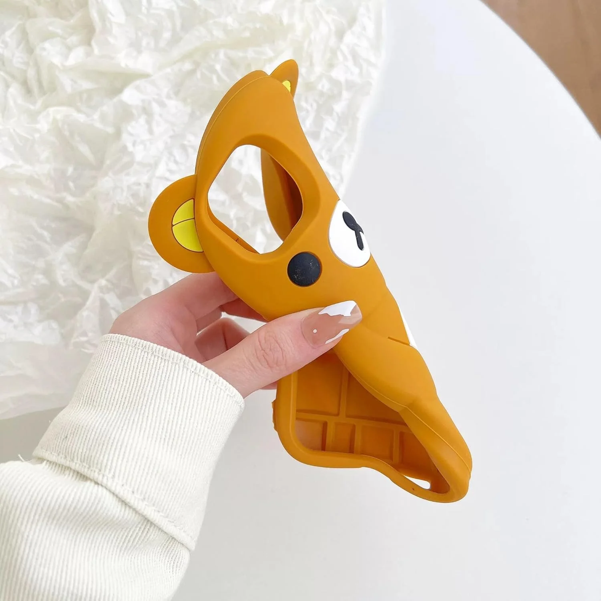 Ultra Thick Soft Silicone Case for Apple Teddy Bear Animal 3D Cartoon Japanese Cute Lovely Adorable Kawaii Kids Girls Women (Brown, for Iphone 11 Pro Max)