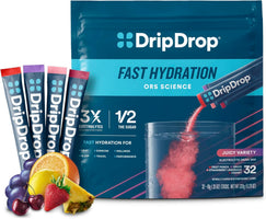 Hydration Packets - Juicy Variety Pack - Single Serve Electrolytes Powder Drink Mix - Grape, Fruit Punch, Strawberry Lemonade, Cherry - Non-Gmo, Gluten Free, Vegan - 32 Sticks
