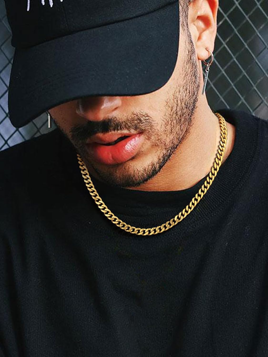 Men Curb Chain Necklace 18K Gold Plated/Stainless Steel/Black Chunky Double Tight Cuban Link Hip Hop Neck Chains for Men Boys 3.5MM/5MM/6MM/7MM/9MM/12MM 14''-30'' 8 Length Options (Send Gift Box)