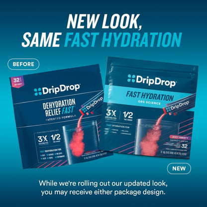 Hydration Packets - Juicy Variety Pack - Single Serve Electrolytes Powder Drink Mix - Grape, Fruit Punch, Strawberry Lemonade, Cherry - Non-Gmo, Gluten Free, Vegan - 32 Sticks