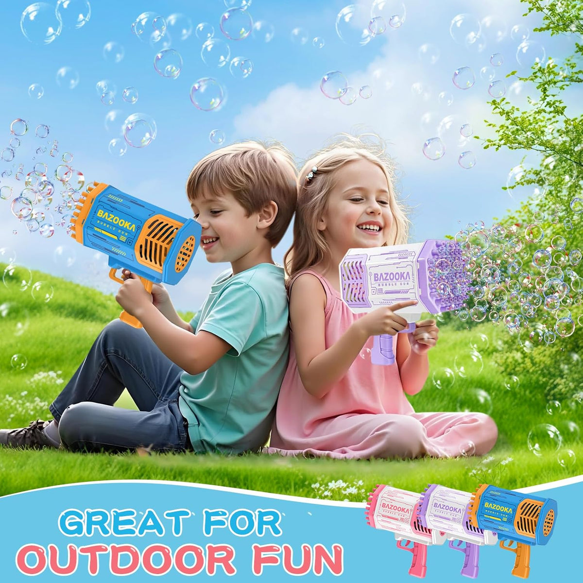 Bubble Machine Gun Bubble Gun with Colorful Lights and Thousands Bubbles, Outdoor Toy Birthday Party