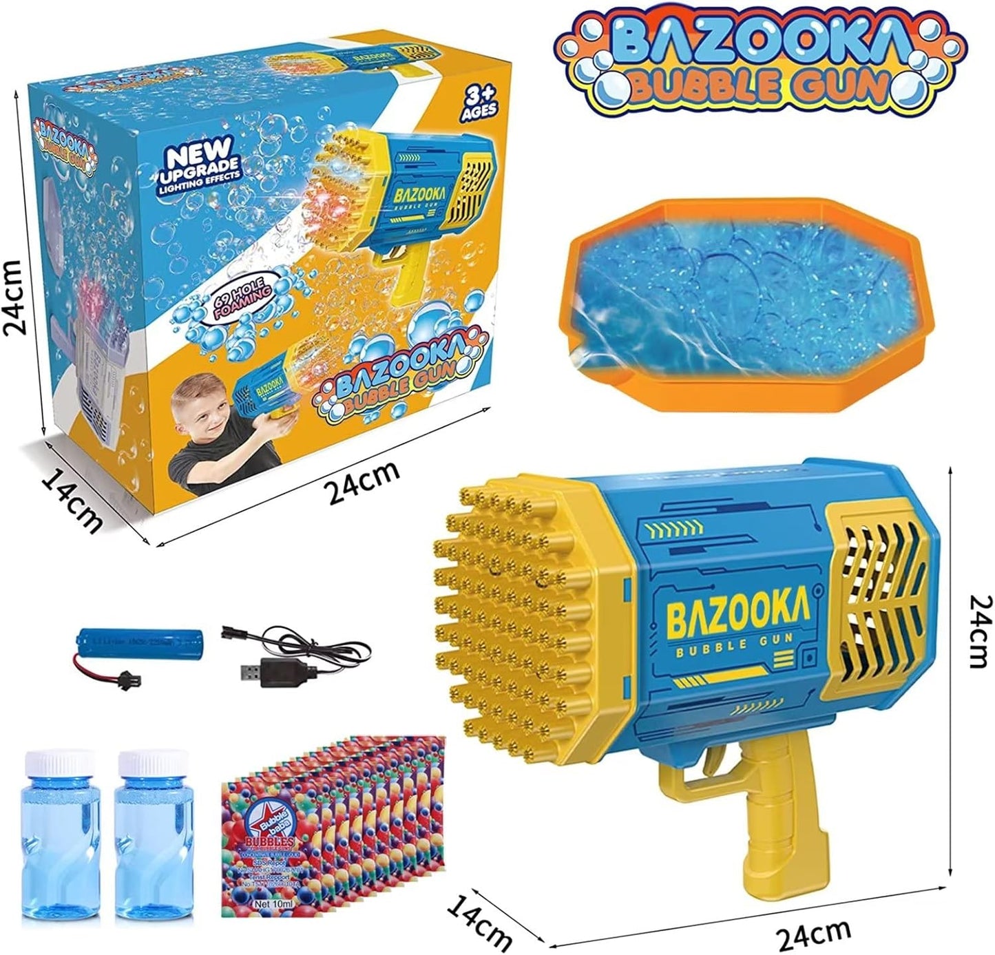 Bubble Machine Gun Bubble Gun with Colorful Lights and Thousands Bubbles, Outdoor Toy Birthday Party