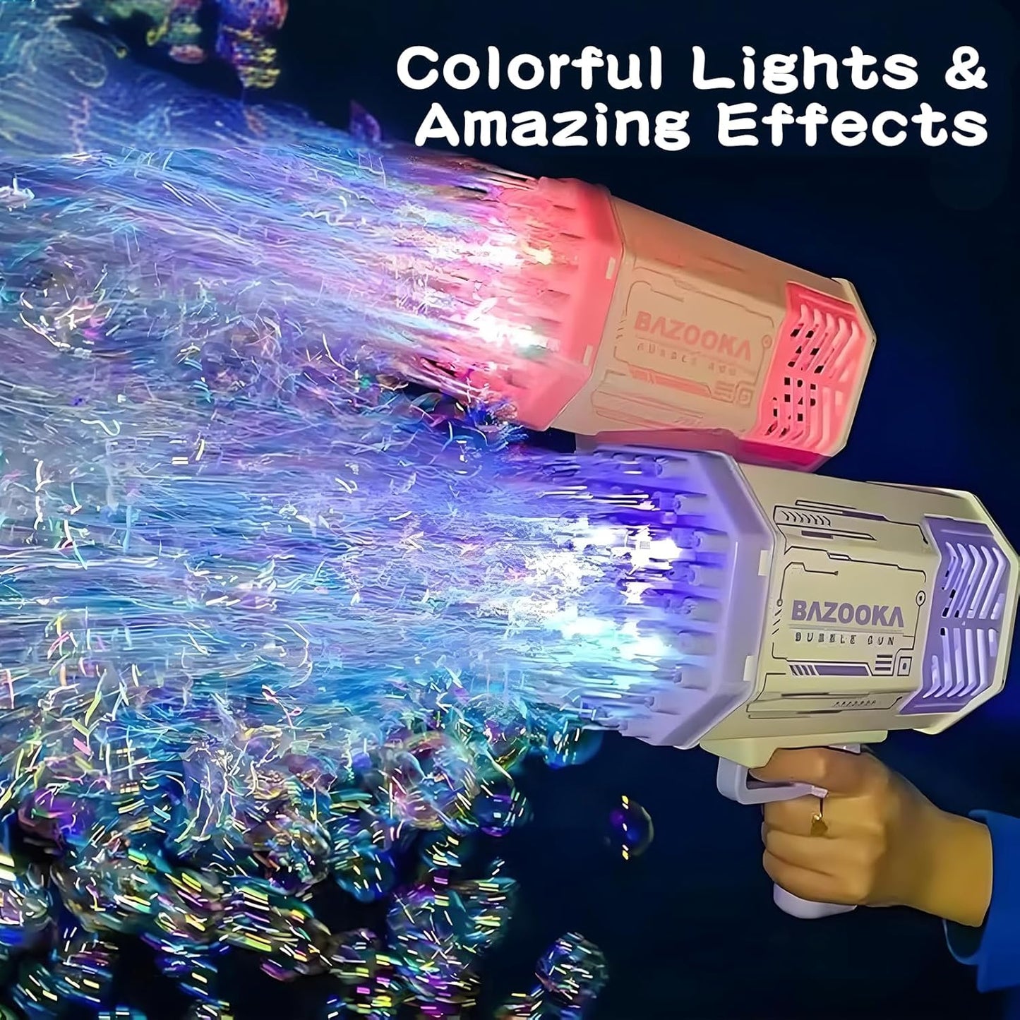 Bubble Machine Gun Bubble Gun with Colorful Lights and Thousands Bubbles, Outdoor Toy Birthday Party
