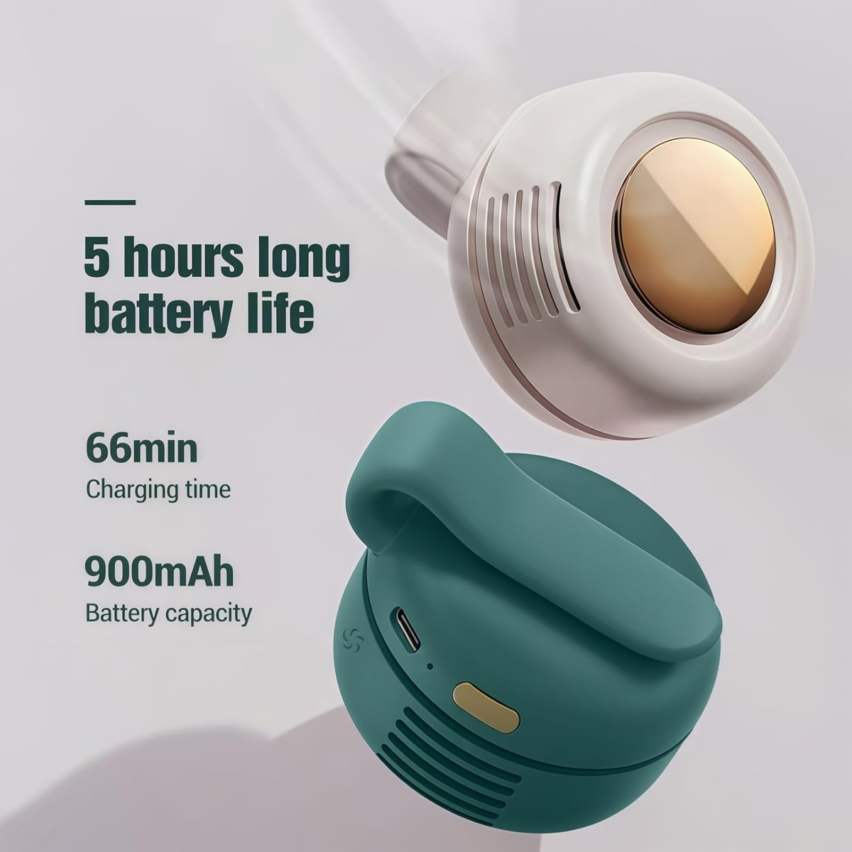 2025 New Portable Silent Mini Bladeless Electric Fan, Mini Bladeless Fan Clip On, 360° Rotatable, 3 Speeds, for Outdoor and Indoor (Beige)