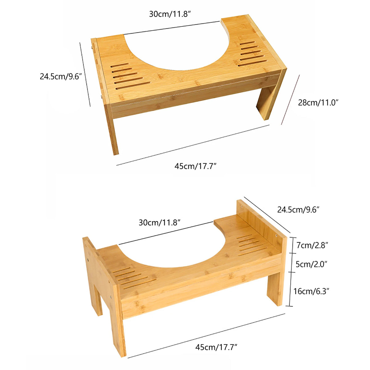 Bamboo Adjustable Toilet Stool For Pregnant People
