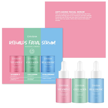 Skin Care Set Facial Serum Collagen Hyaluronic Acid Vitamin Anti-aging Wrinkle Whitening Moisturizing Remove Acne Face Essence