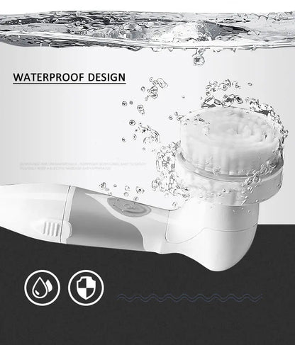 NEW 4-In-1 Electric Bath Brush Long Handle Waterproof Body Cleansing Brush Massage Home Shower Clean Spa System Health Care