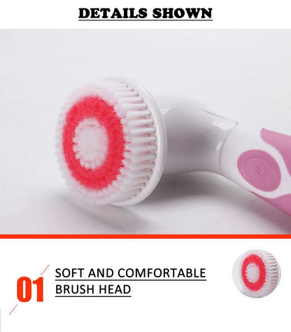 NEW 4-In-1 Electric Bath Brush Long Handle Waterproof Body Cleansing Brush Massage Home Shower Clean Spa System Health Care