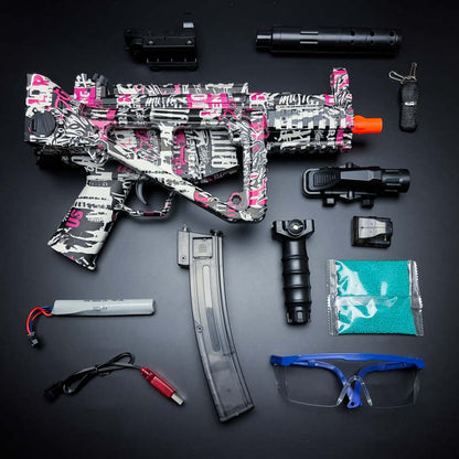MP5K Gel Balls Blaster Toys Electric Foam And Automatic Goggles and Ammo Drum, Outdoor Activities Shooting Game Party for Kids 14+ Water Blaster Inflatable Water