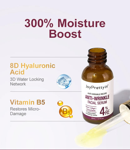 Anti Wrinkle Face Skincare Set Retinol Serum & Sakura Cream Fine Line Remover Anti Aging Nourishing Facial Resurfacing Skin Care