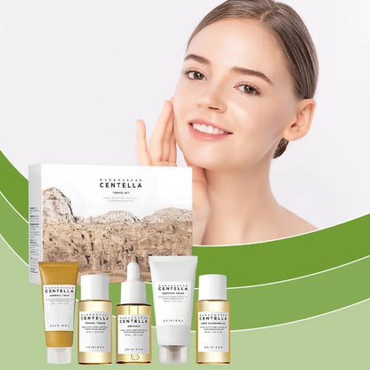 Centella Asiatica Skincare Travel Set 5 items - Toner Whitening Cream Cleansing Oil Cleanser Gently Repair The Skin Barrier