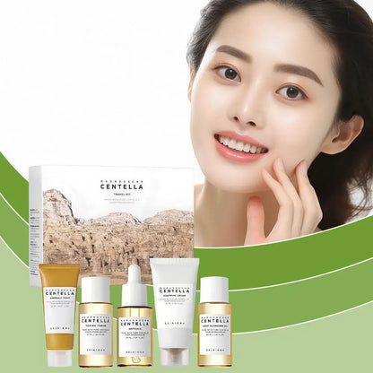 Centella Asiatica Skincare Travel Set 5 items - Toner Whitening Cream Cleansing Oil Cleanser Gently Repair The Skin Barrier