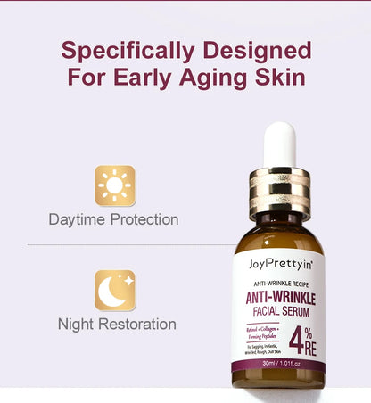 Anti Wrinkle Face Skincare Set Retinol Serum & Sakura Cream Fine Line Remover Anti Aging Nourishing Facial Resurfacing Skin Care