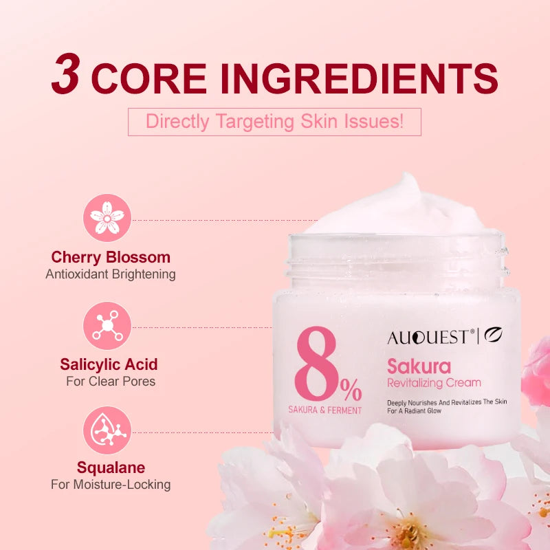 Anti Wrinkle Face Skincare Set Retinol Serum & Sakura Cream Fine Line Remover Anti Aging Nourishing Facial Resurfacing Skin Care