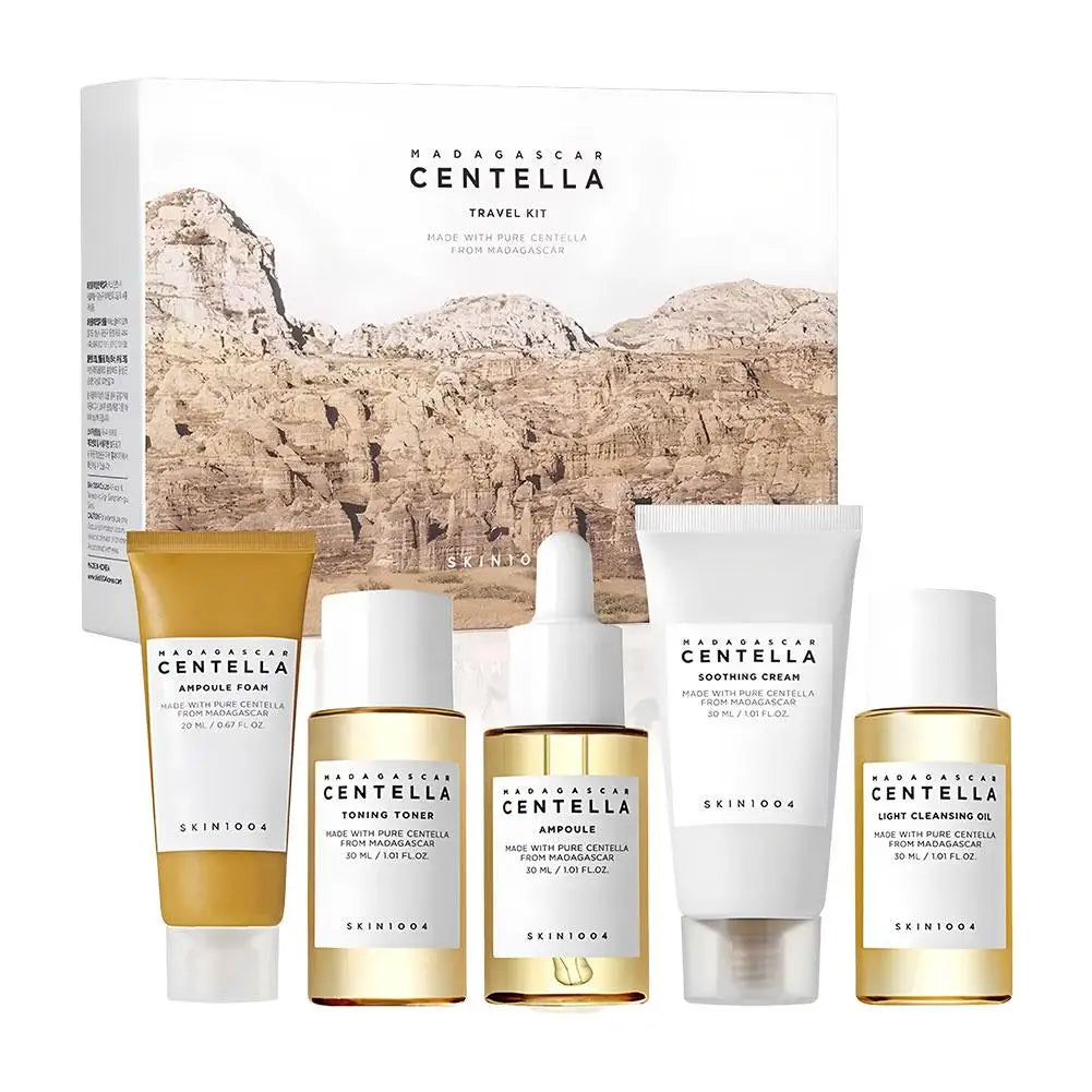 Centella Asiatica Skincare Travel Set 5 items - Toner Whitening Cream Cleansing Oil Cleanser Gently Repair The Skin Barrier