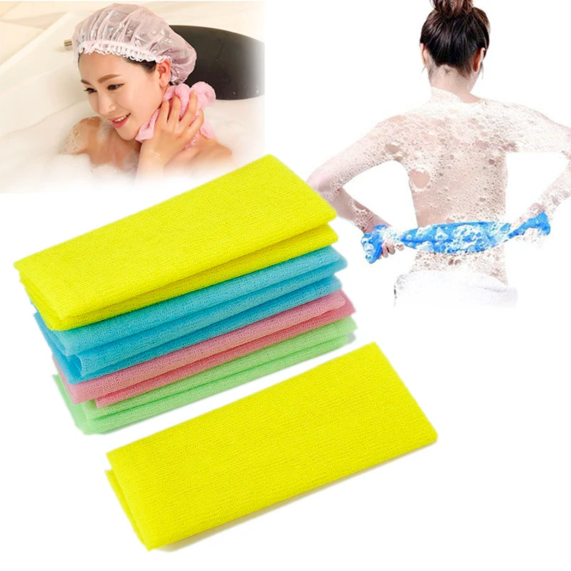 6pcs Beauty Skin Exfoliating Cloth Washcloth Japanese Body Wash Towel Nylon Bath Towel Skin Polishing Towel