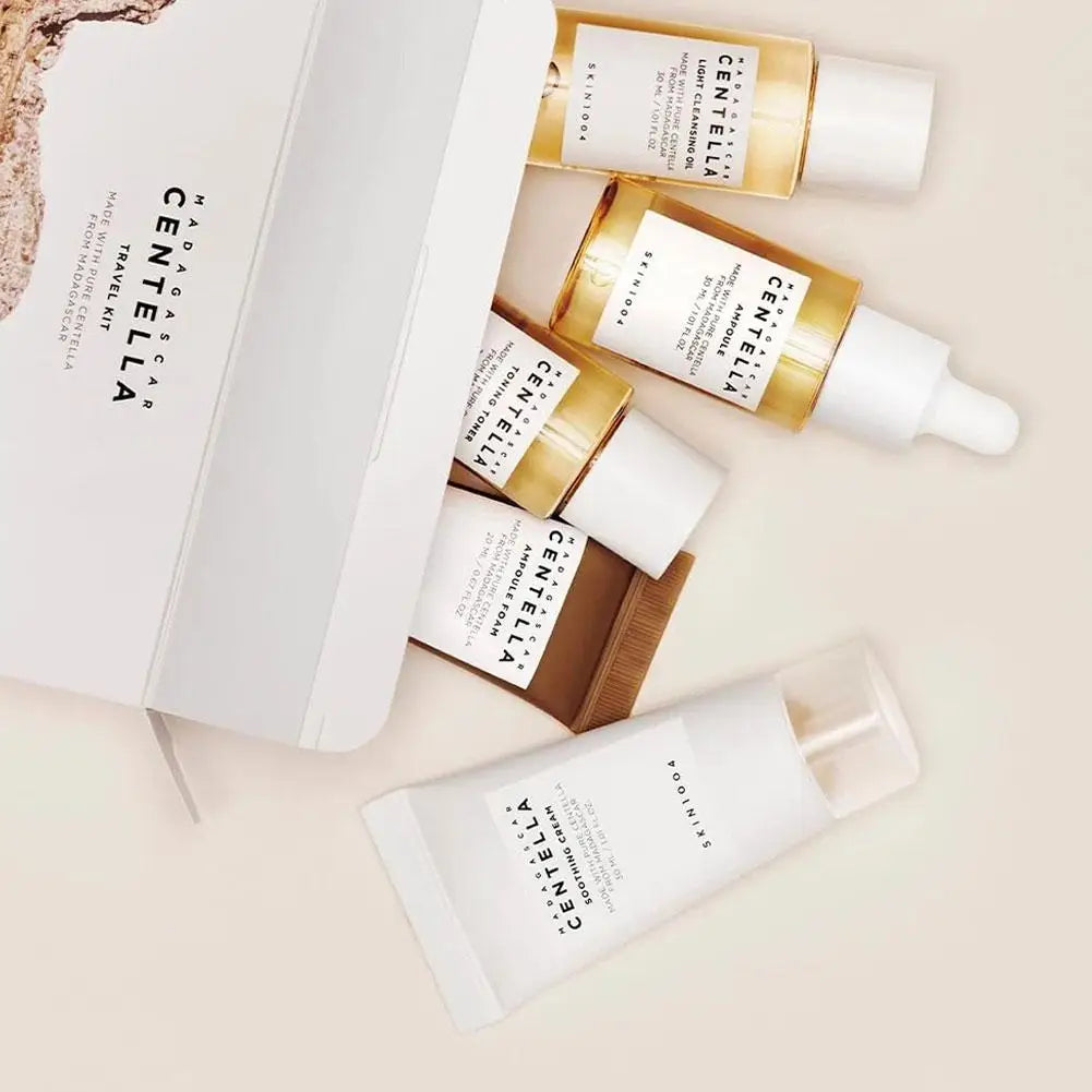 Centella Asiatica Skincare Travel Set 5 items - Toner Whitening Cream Cleansing Oil Cleanser Gently Repair The Skin Barrier