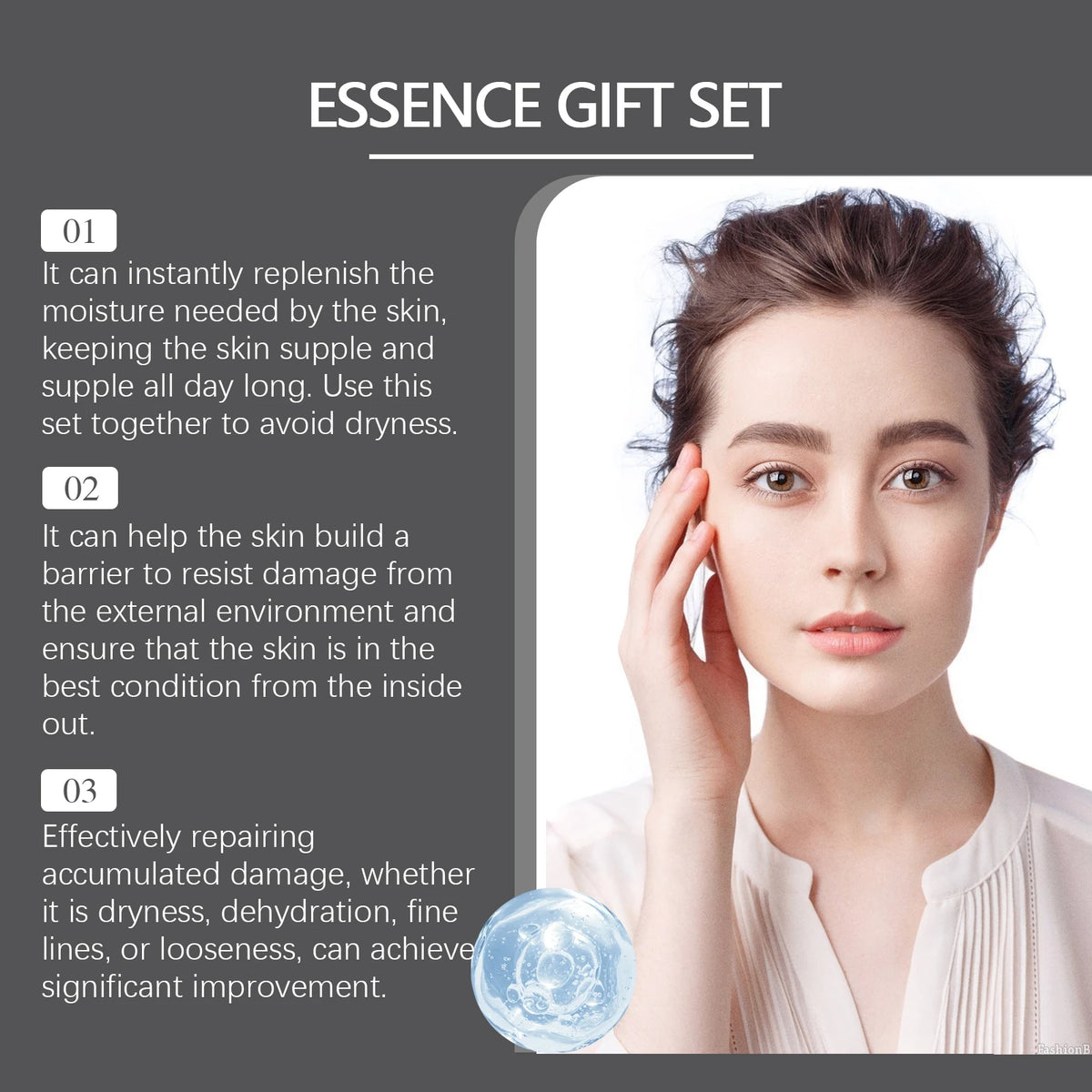 Facial Skin Care Serum Gift Set Moisturizing Nourish Fade Fine Lines Firming Wrinkles Brighten Skin Tone Smooth Face Essence Kit