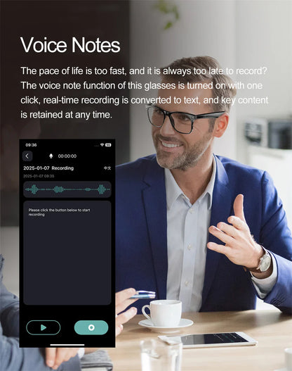 2025 AI Smart Glasses AI intelligent Voice Video Real-time Translation AI Conversation Q&A AI Intelligent Translation Women Men