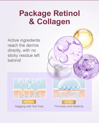 Anti Wrinkle Face Skincare Set Retinol Serum & Sakura Cream Fine Line Remover Anti Aging Nourishing Facial Resurfacing Skin Care