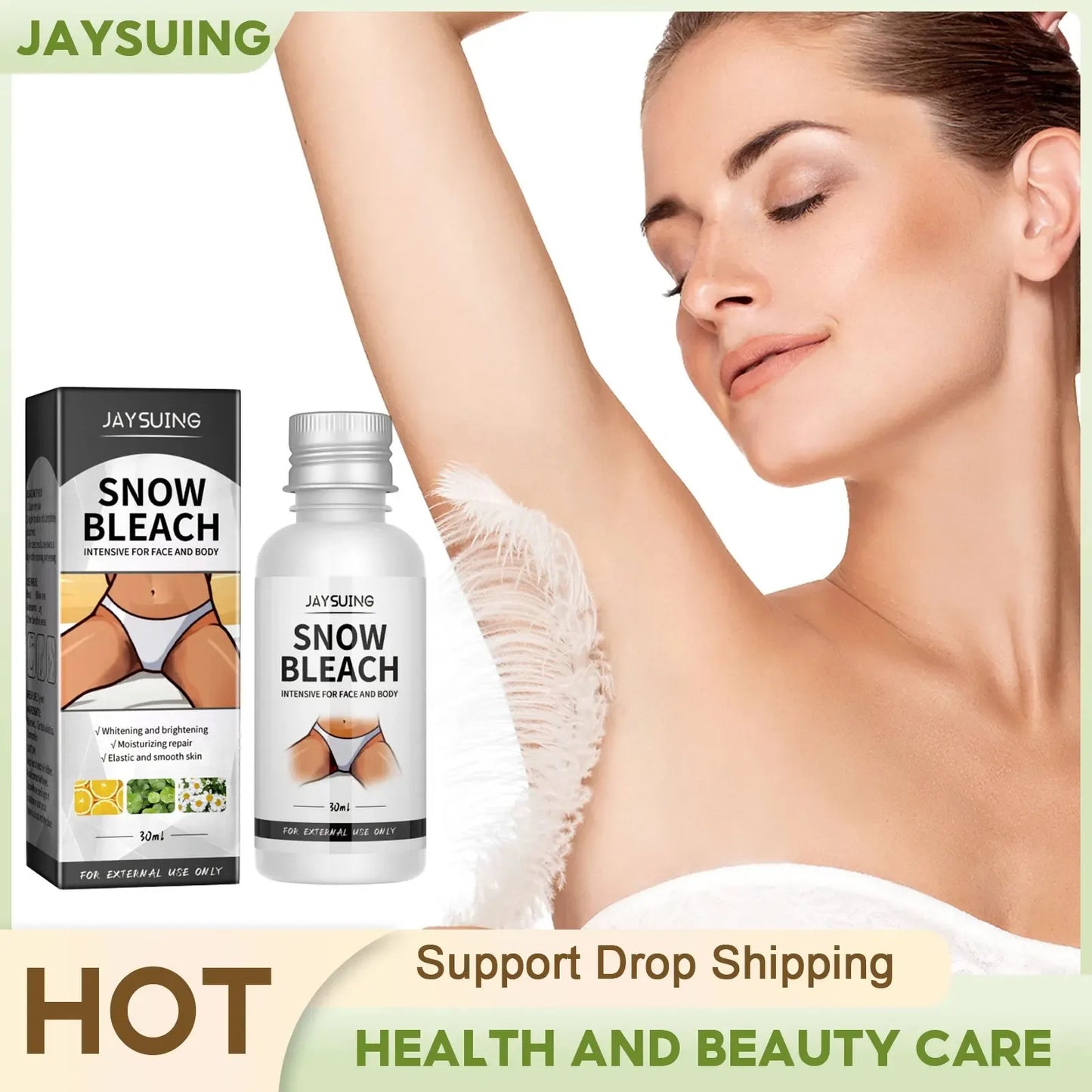 Body Whitening Bleach Cream Brighten Face and Body Removal Private Parts Underarm Elbow Knees Joint Dark Spot Melanin Cream 30ml