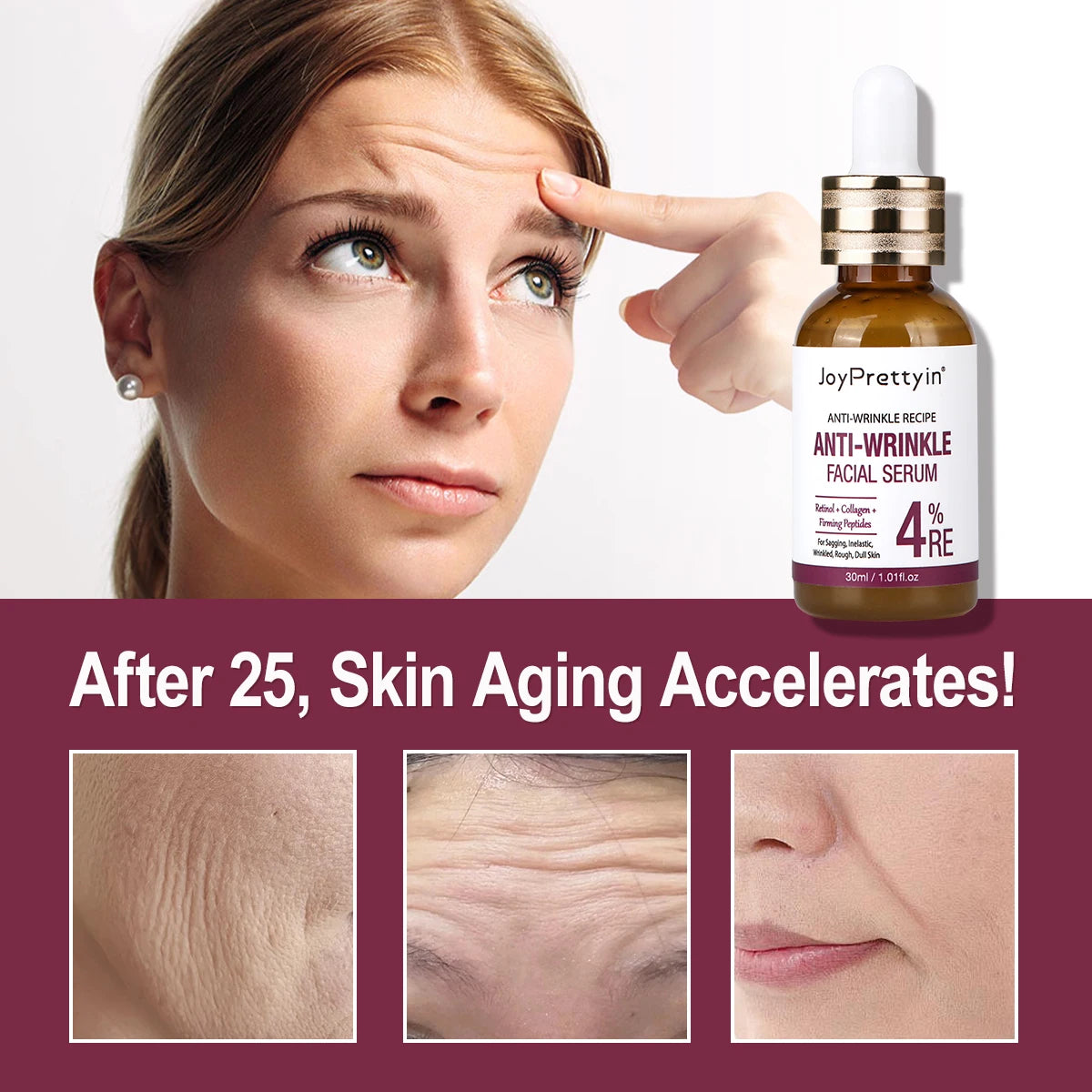 Anti Wrinkle Face Skincare Set Retinol Serum & Sakura Cream Fine Line Remover Anti Aging Nourishing Facial Resurfacing Skin Care
