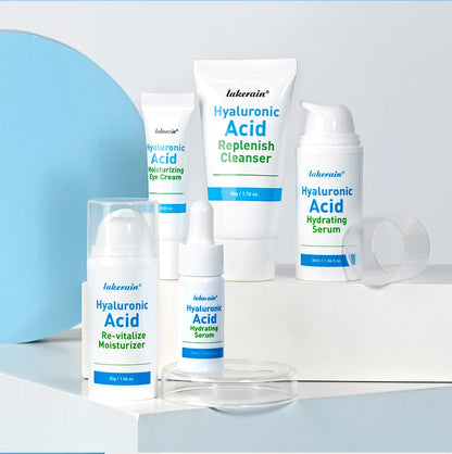 5-piece Set Hyaluronic Acid Skincare Set Essence Cleanser Eye Cream Face Cream Hydrating Moisturizing Repair Skin Care Product