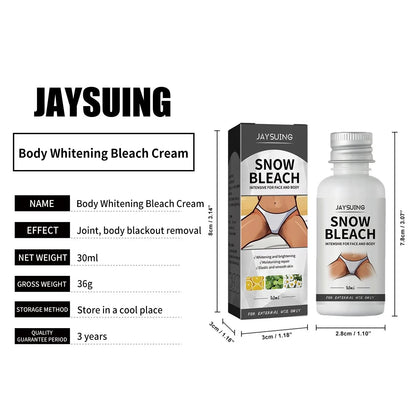 Body Whitening Bleach Cream Brighten Face and Body Removal Private Parts Underarm Elbow Knees Joint Dark Spot Melanin Cream 30ml