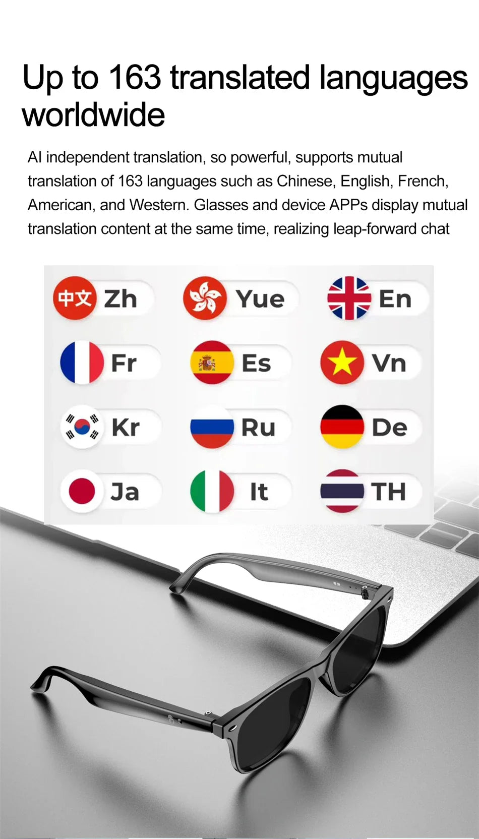 2025 AI Smart Glasses AI intelligent Voice Video Real-time Translation AI Conversation Q&A AI Intelligent Translation Women Men