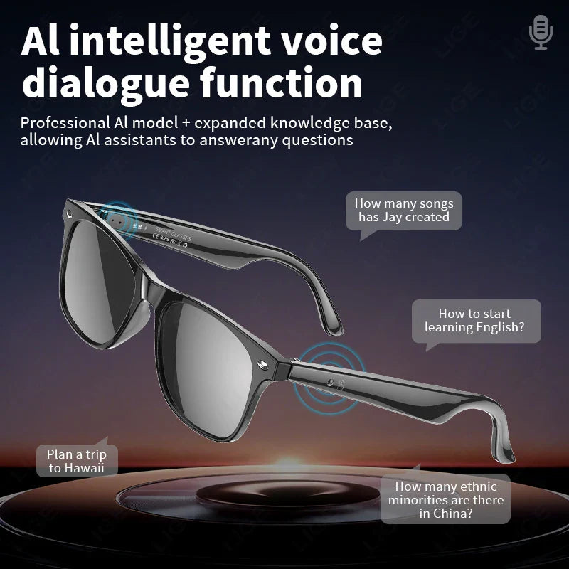 2025 AI Smart Glasses AI intelligent Voice Video Real-time Translation AI Conversation Q&A AI Intelligent Translation Women Men