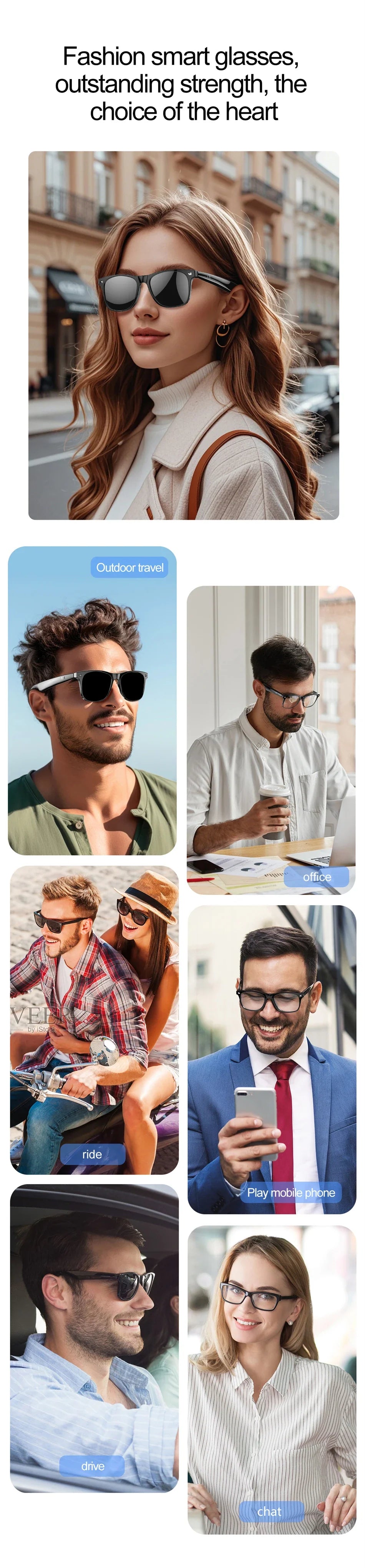 2025 AI Smart Glasses AI intelligent Voice Video Real-time Translation AI Conversation Q&A AI Intelligent Translation Women Men