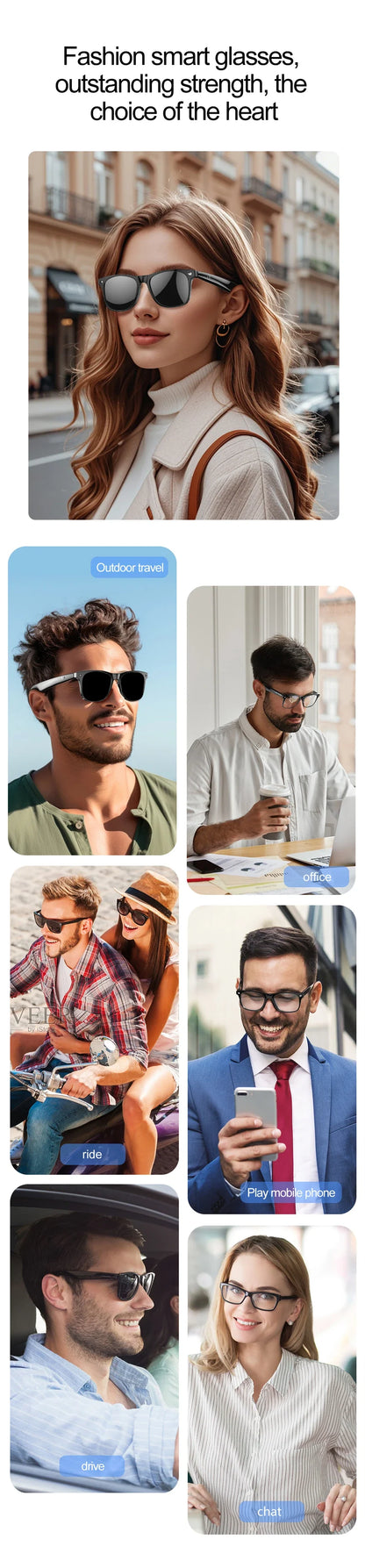 2025 AI Smart Glasses AI intelligent Voice Video Real-time Translation AI Conversation Q&A AI Intelligent Translation Women Men