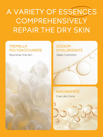 5 Pieces Vitamin C Skincare Set  Moisturizing Face Serum Brighten Cream Antiage Eye Cream Toner Facial Care Set for Dropshipping