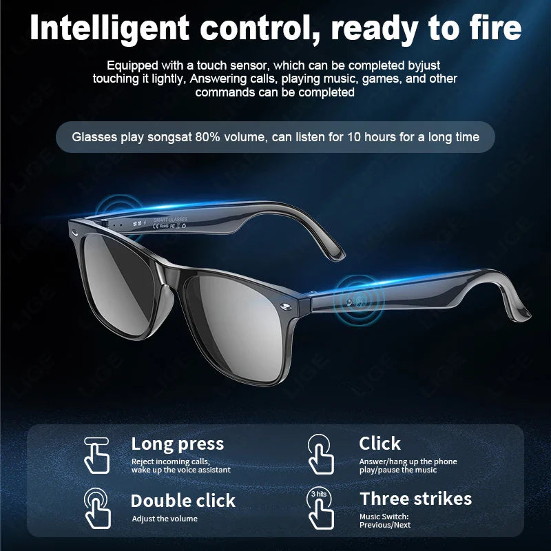 2025 AI Smart Glasses AI intelligent Voice Video Real-time Translation AI Conversation Q&A AI Intelligent Translation Women Men